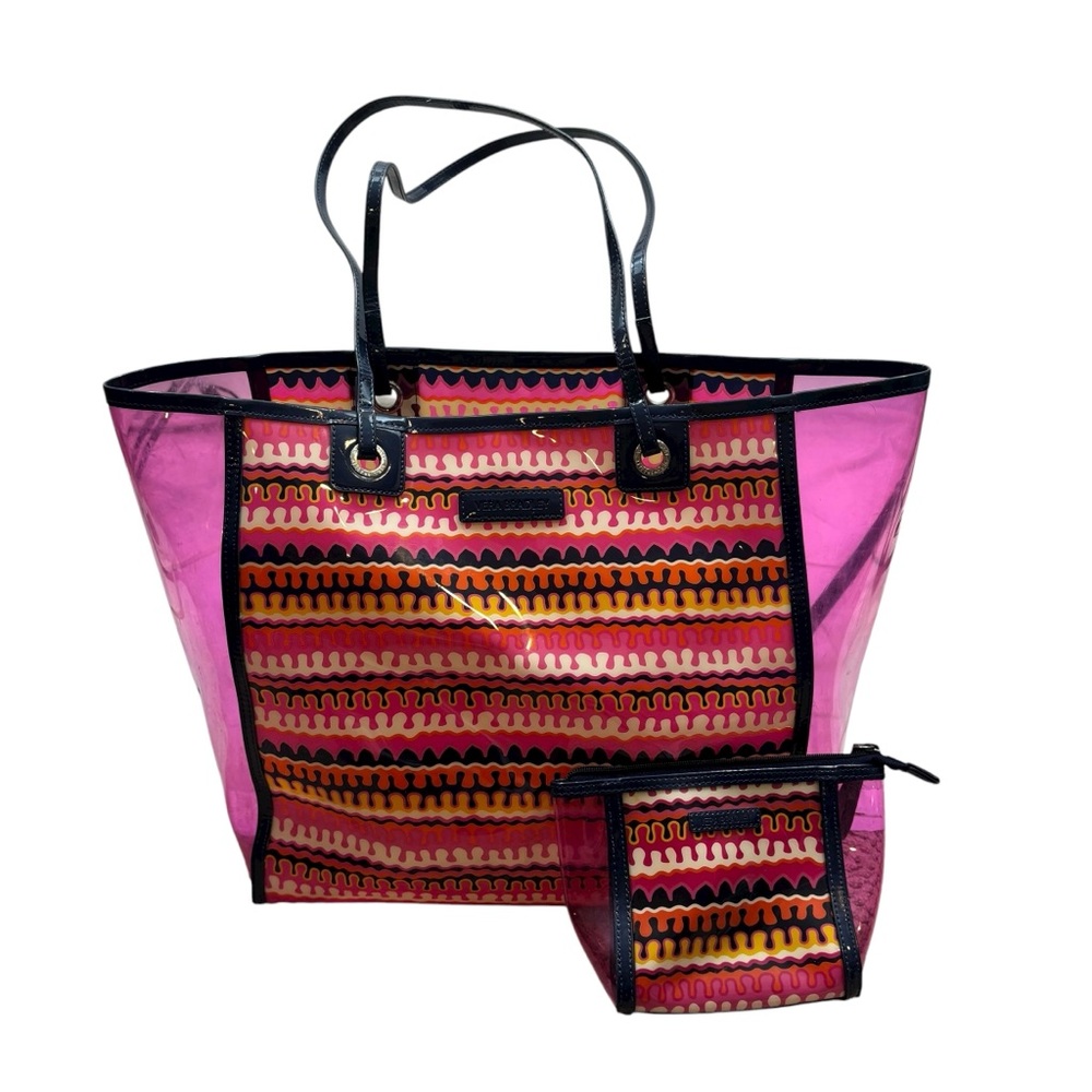 Vera Bradley Clearly Colorful Large Beach Tote with Matching Zip‎ Wallet